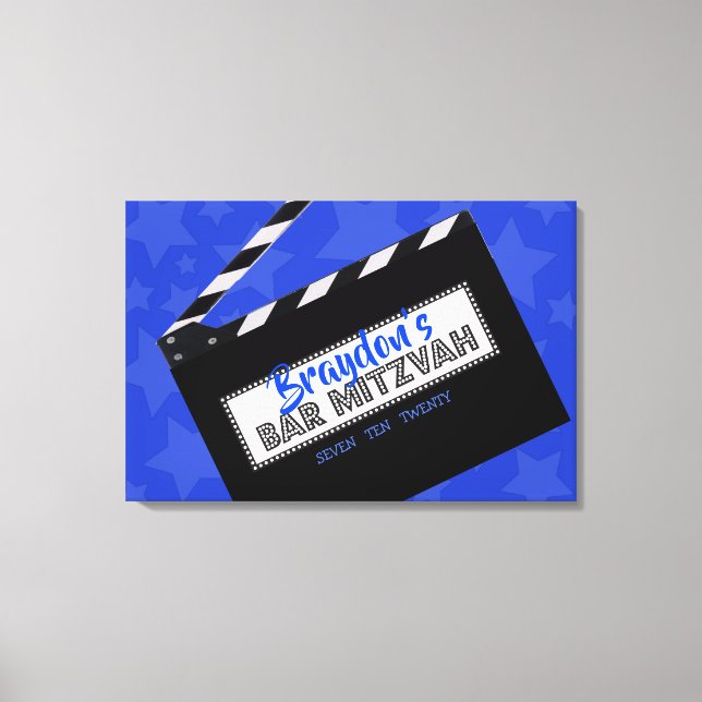 CLAPBOARD Pub Mitzvah Sign-In Memory Board Canvastryck (Framsida)