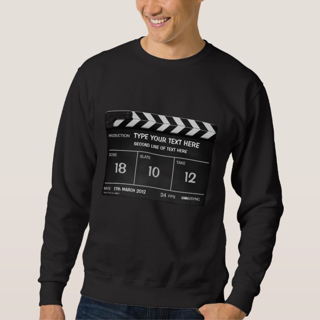 CLAPPERBOARD-KLASSIKERtröja med din text Långärmad Tröja (Framsida)
