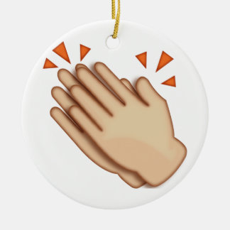 Clapping Händer - Emoji Julgransprydnad Keramik