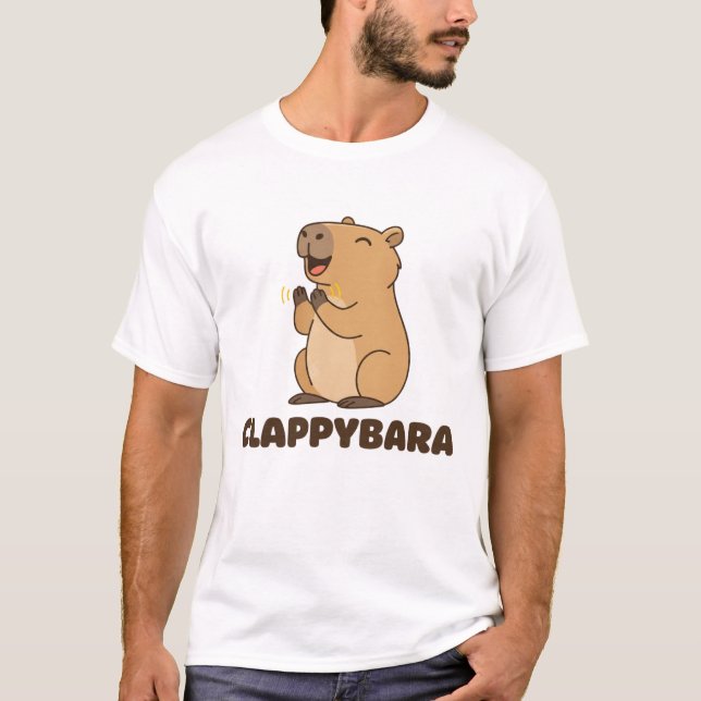 Clappybara Funny Capybara Pun Cute Clappybara Anim T Shirt (Framsida)
