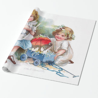 Clapsaddle: Flickor som leker med kaniner Presentpapper