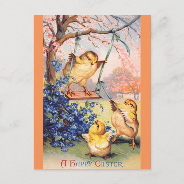 Clapsaddle: Gungande Biddy Vykort (Framsida)