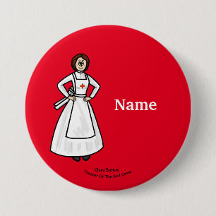 Clara Barton Nurse Button Knapp