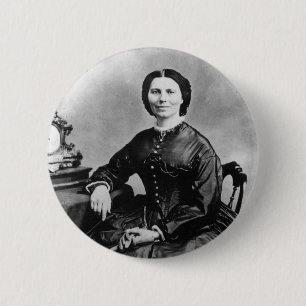 Clara Barton Porträtt ~ Vintage 1866 Foto Knapp