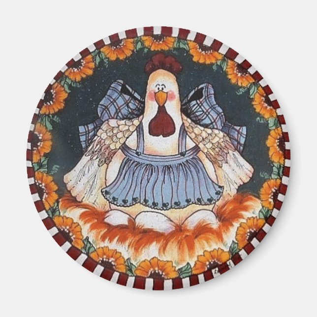 Clara Cluckleworth Chicken Magnet (Framsidan)