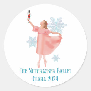 Clara med Nutcracker 2024 Runt Klistermärke