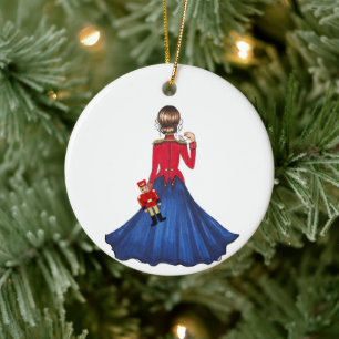 Clara, Mouse och Nutcracker Soldier Leksak Julgransprydnad Keramik