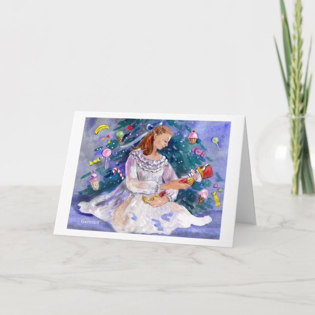 Clara och Nutcracker Helgkort (Framsida)