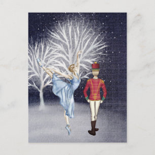 Clara och Nutcracker Prince i delstaten Snö Helg Vykort