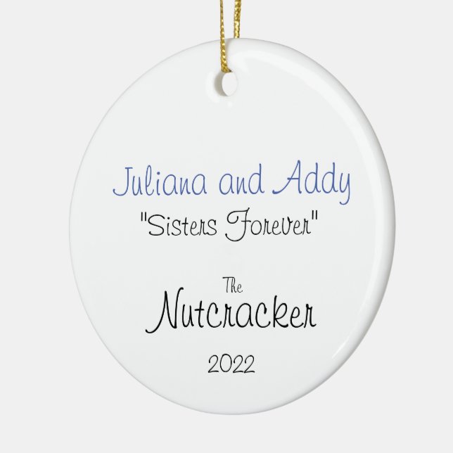 Clara och Party Girl Anpassningsbar Julgransprydnad Keramik (Vänster)