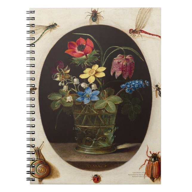 Clara Peeters Stilleben med blommor anteckningsbok (Framsidan)