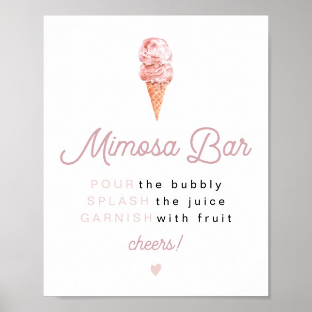 CLARA Retro Glass-Ström Bröllop Shower Mimosa Bar  Poster (Framsidan)