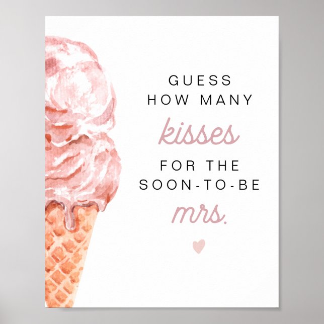 CLARA Retro Glasskrem Gissa Hur Många Kyssar Poste Poster (Framsidan)