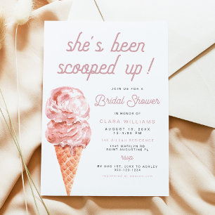 CLARA Retro Ice Cream  Rosa Möhippa Inv Inbjudningar