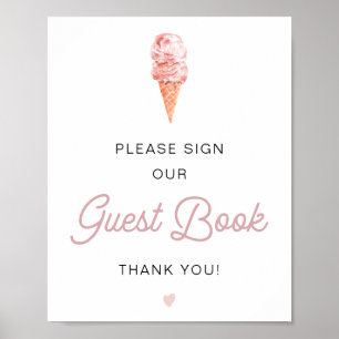 CLARA Retro Ice Cream signera vår gästbok Poster