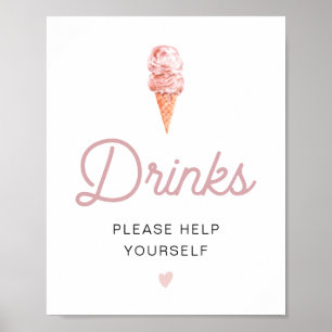 CLARA Retro Rosa Ice Cream Drinks Pub Poster