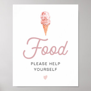 CLARA Retro Rosa Ice Cream Food Bord Poster