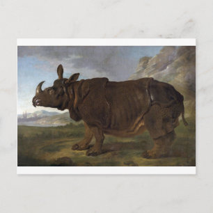 Clara Rhinoceros av Jean-Baptiste Oudry Vykort