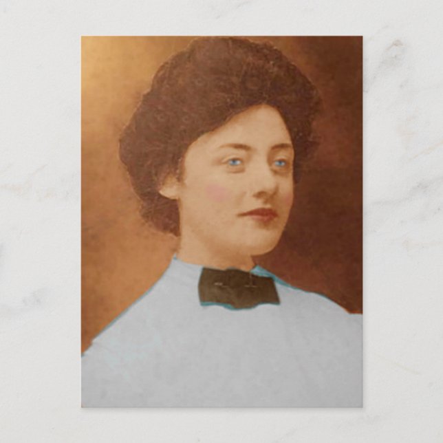 Clara Sage Talla Johnson 1909 porträtt vykort (Framsida)