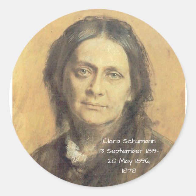 Clara Schumann, 1878 Runt Klistermärke (Framsida)