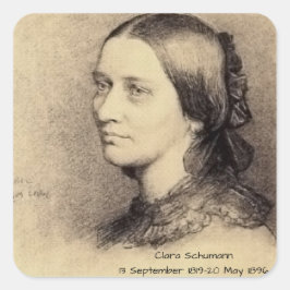 Clara Schumann Fyrkantigt Klistermärke