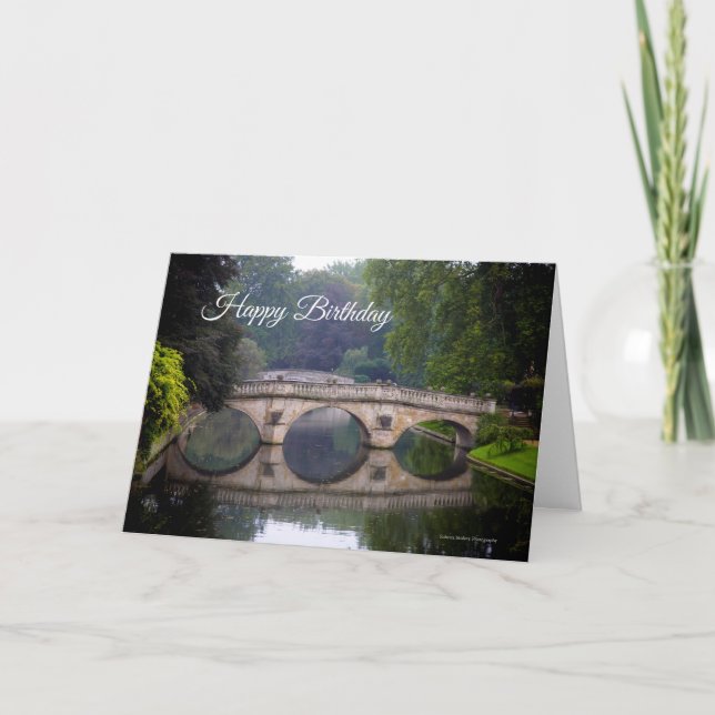 Clare College Bridge, Cambridge Birthday Card Kort (Framsida)