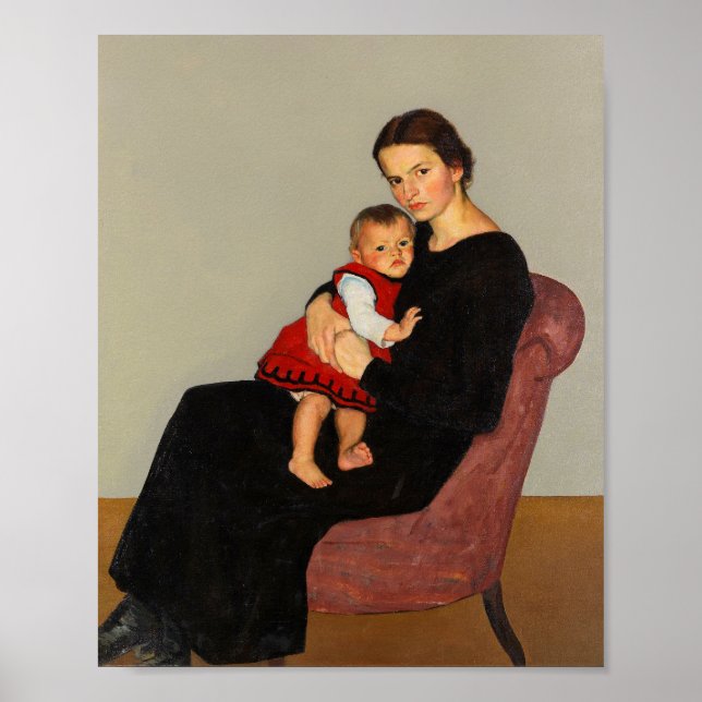 Cläre Maillard med dotter | Willi Maillard Poster (Framsidan)