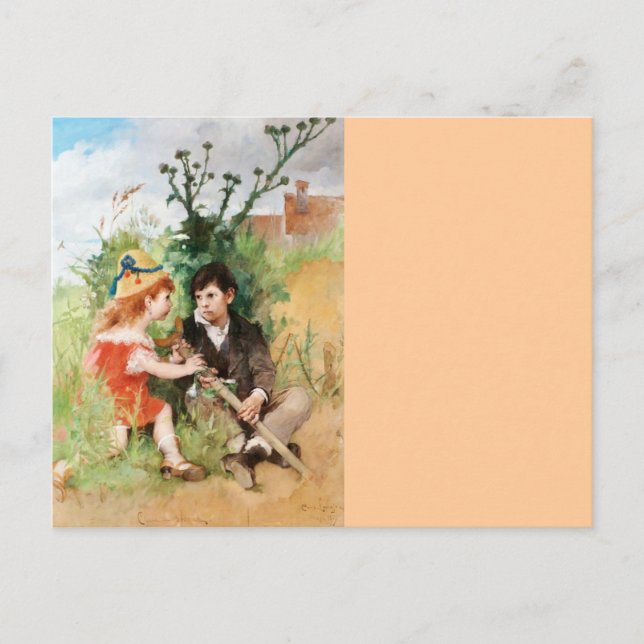 Clare med Boy och Crutch Vykort (Framsida)