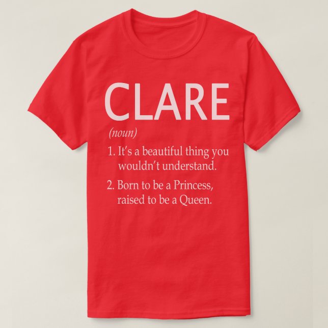 Clare Namn Gift 105 T Shirt (Design framsida)