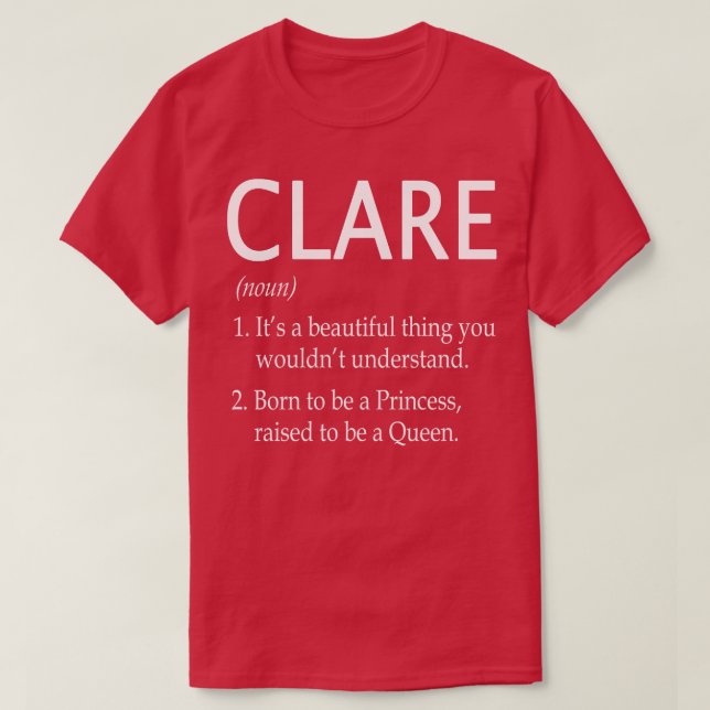 Clare Namn Gift 143 T Shirt (Design framsida)