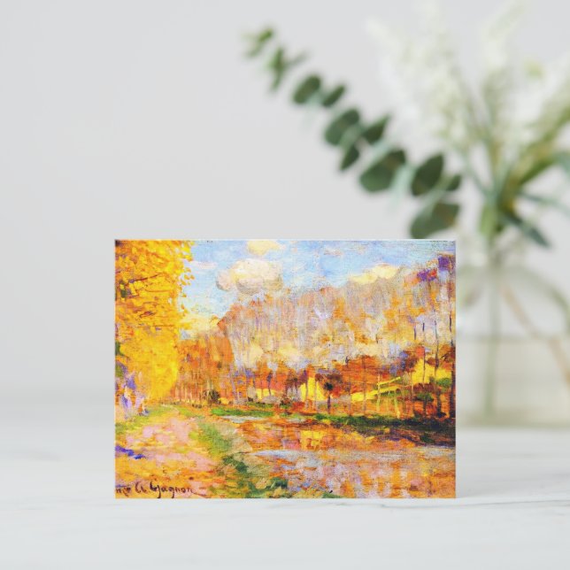 Clarence Gagnon art, Canal du Loing, Moret Vykort (Stående Fram)