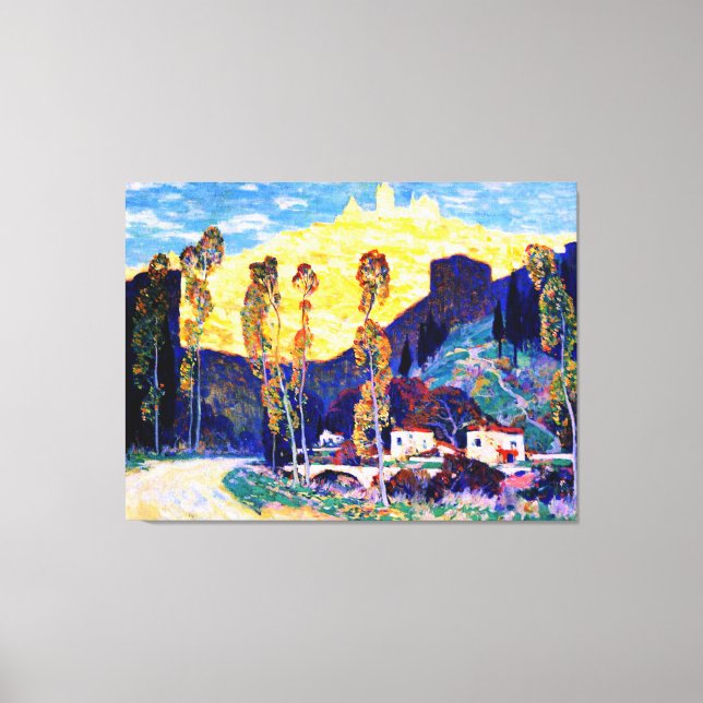 Clarence Gagnon art, Evening, Siena Canvastryck (Framsida)