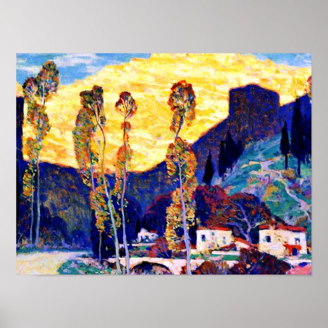 Clarence Gagnon art, Evening, Siena Poster (Framsidan)