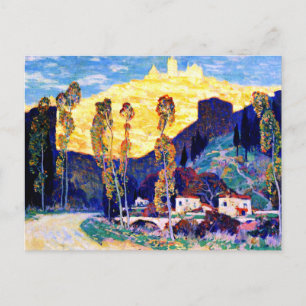 Clarence Gagnon art, Evening, Siena Vykort
