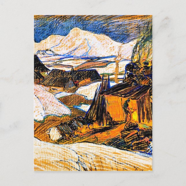 Clarence Gagnon art, Lime Kiln, Baie-Saint Paul Vykort (Framsida)