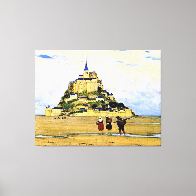 Clarence Gagnon art, Mont-Saint Michel, God morgon Canvastryck (Framsida)