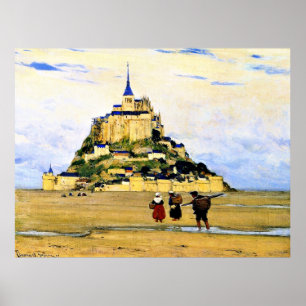 Clarence Gagnon art, Mont-Saint Michel, God morgon Poster