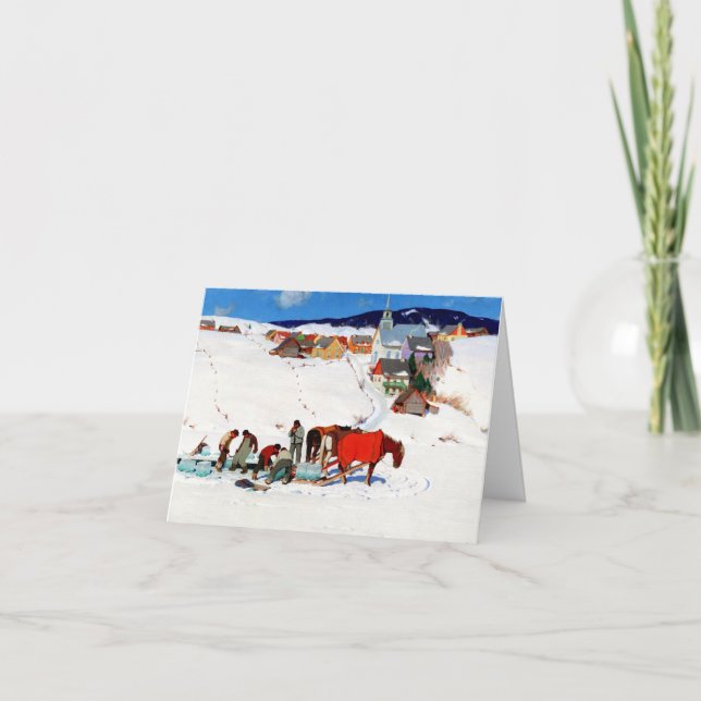 Clarence Gagnon - Ices Harvest Greeting Card Kort (Framsida)