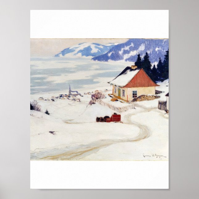 Clarence Gagnon La Carriole rouge Poster (Framsidan)