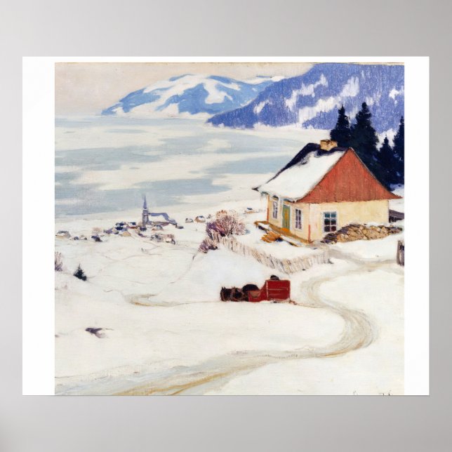 Clarence Gagnon La Carriole rouge Poster (Framsidan)