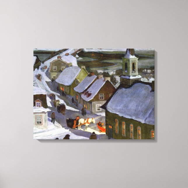 Clarence Gagnon - Midnattsmassa Canvastryck (Framsida)