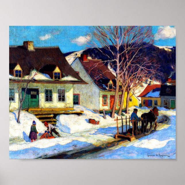 Clarence Gagnon - Poster i en Quebec-by (Framsidan)