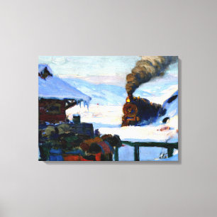 Clarence Gagnon - Tåg Baie-Saint Paul Canvastryck