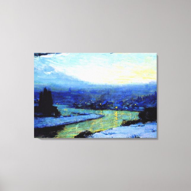 Clarence Gagnon-tavla, Twilight, 1913 Canvastryck (Framsida)