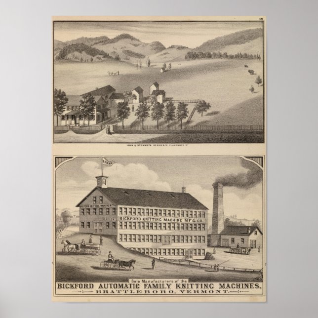 Clarendon Bickford Knitting Maskin Poster (Framsidan)