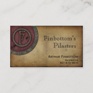 Claret F för vintageSteampunk Monogram Visitkort