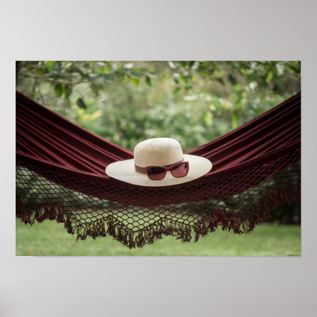 Claret Hammock Sol Hat Sunglasses Poster (Framsidan)