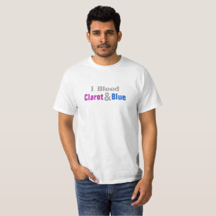 Claret och Blue Football Fläkt T-shirt