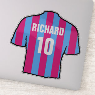 Claret och Blue Football Shirt för att anpassa si Klistermärken