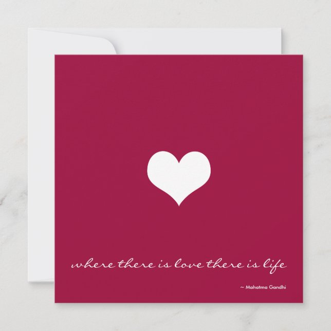 Claret Red & White Minimalist Wedding-inbjudan Inbjudningar (Framsida)